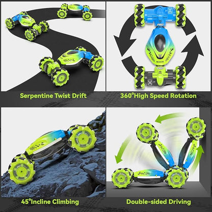 Dysaim Gesture RC Car Hand Controlled Stunt Car for 6-12 yr Boys Girls, 2.4GHz Remote Control Gesture Sensor Toy Drift Twist with Light Music for Kids Birthday Xmas Gift