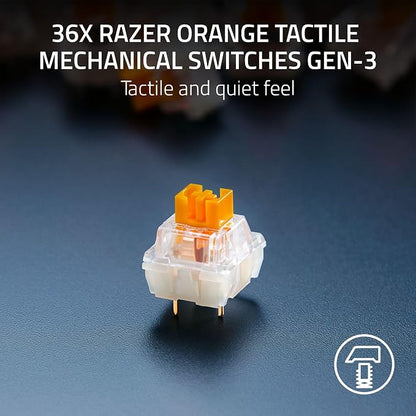Razer BlackWidow V4 Pro Wired Mechanical Gaming Keyboard, Orange Switches | Tactile & Quiet Switches, Doubleshot ABS Keycaps, Command Dial, 8 Dedicated Macro Keys, RGB, Snap Tap, Magnetic Wrist Rest