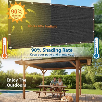90% Shade Cloth, Chicken Coop Shade Cover, Sturdy Sunblock Mesh Tarp with Grommets for Patio Plants Greenhouse Kennel Porch Pergola Sun Protection Neting Cover, 10 x 12 FT