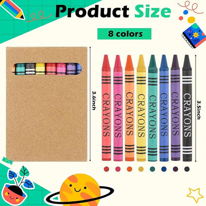 30 Packs Crayons Bulk Back to School Crayon 8 Color Crayon Individual Packs Mini Wrapped Wax Washable Crayons for Student Gifts School Supplies Classroom Rewards Gifts