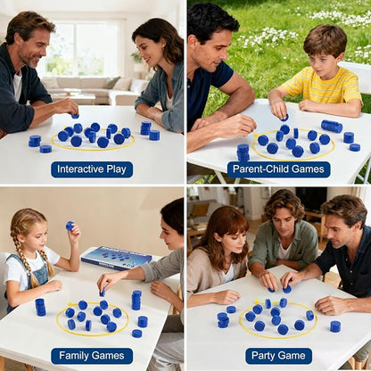 Magnetic Chess Game with 24 Full-Size Stones, Magnet Game with 3 String & Portable Storage Bag, Strategy Board Game for Family Game Night, Indoor Outdoor Use for Kids Adults