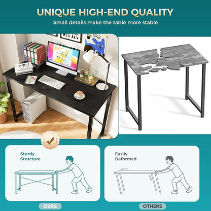 OLIXIS 63 Inch Computer Office Desk for Small Spaces, Writing Gaming Work Desk Modern Study Table with Storage Bag & Headphone Hook Home Bedroom, Black | Computer Writing Workstation, Strong Metal Frame, Small Spaces Home Bedroom Dorm, Black