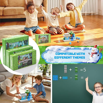 110PCS Magnetic Building Blocks for Kids 3-8 | Super Strong Magnets, Frozen World STEM Educational Magnet Cubes, Non-Toxic Sensory Play, for Boys & Girls