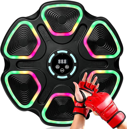 OurStarry Smart Music Boxing Machine for Adults and Kids, Wall Mounted Punching Trainer with Boxing Gloves, LED Electronic Target, 9 Modes and 9 Speeds, Home Gym Workout Equipment