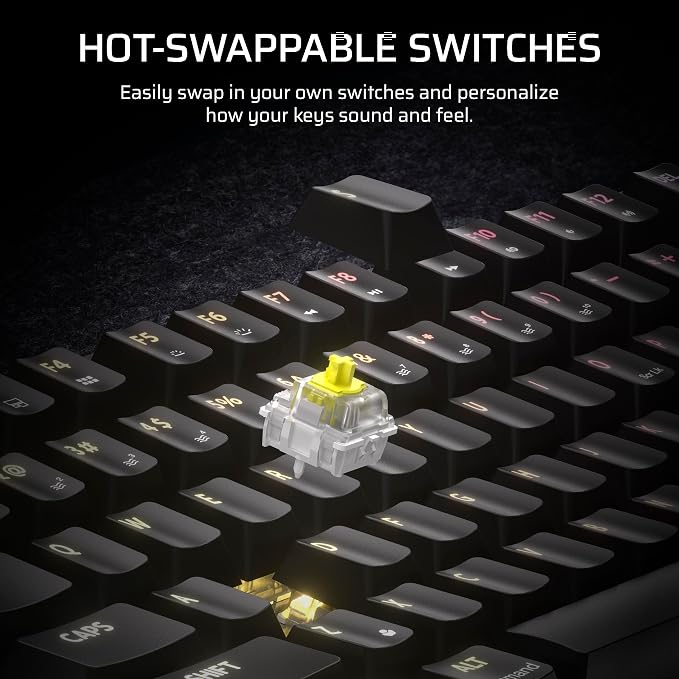 Corsair K65 Plus Wireless 75% RGB Hot-Swappable Mechanical Gaming Keyboard – Pre-Lubricated MLX Fusion Tactile Switches – Dual-Layer Sound Dampening – PBT Keycaps – QWERTY NA – Black