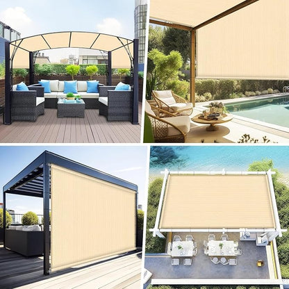 Shade&Beyond 12' W × 19' L Pergola Shade Cover Wheat Pergola Cover Canopy Replacement Shade Cloth for Garden, Patio, Deck, Porch with Grommets and Rods(Make Custom Size)