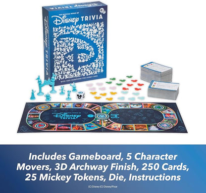 The Magical World of Disney Trivia Games – Board Games for Family Night, Multi-Player Board Game, Family Board Game, Travel Games, Disney Toys, Ages 6+