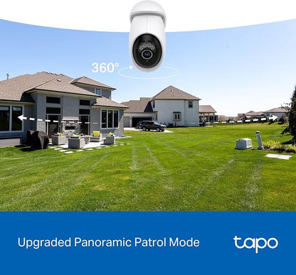 Tapo 4K 8MP Wired Pan/Tilt Outdoor Security Camera, Free Person/Vehicle Detect & 360° View, Color Night, Local AI, SD/Cloud Storage, Works w/Alexa & Google Assistant, 2.4 GHz WiFi C560WS