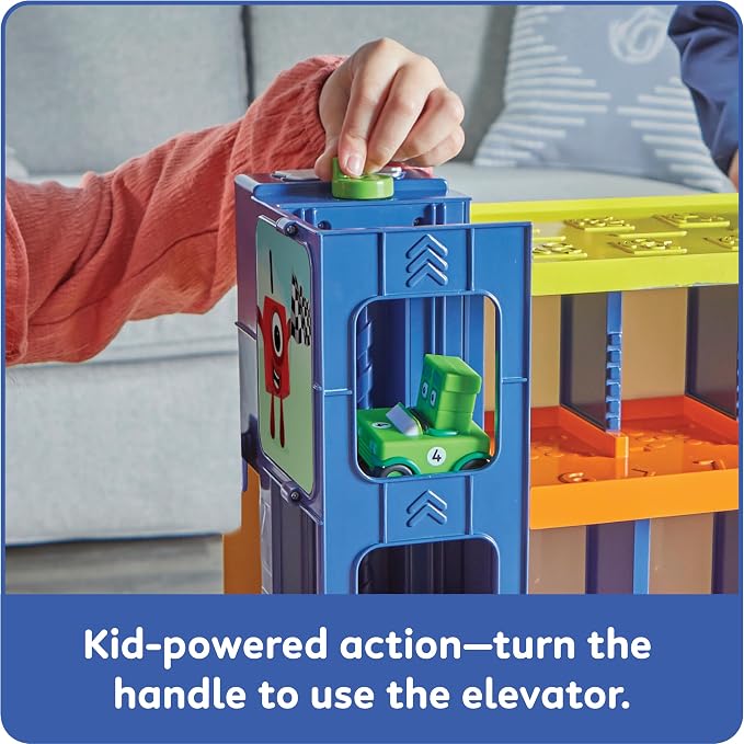 hand2mind Counting Car Garage, Race Car Track, Toy Vehicle Playsets, Parking Garage, Pretend Play Sets for Preschoolers, Preschool Math Learning Activities, Numbers for Toddlers, Kids Birthday Gifts
