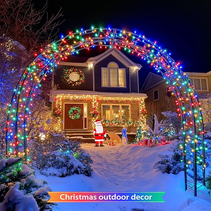 JMEXSUSS 2 Pack Solar Christmas Lights, Total 400 LED 151FT, Multi-Colored | Christmas Lights Outdoor Waterproof, 8 Modes Solar String Lights for Outside Patio Yard Christmas Tree Xmas Decorations