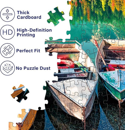 BenBen 1000 Piece Puzzle for Adults, Jigsaw Puzzles with Letters on Back, Fusine Lake, Challenging Puzzle for Game Night Home Décor