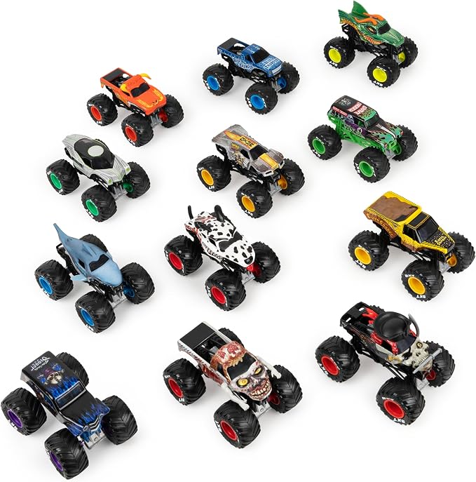 Monster Jam, Official 12-Pack of 1:64 Scale Die-Cast Monster Trucks for Boys and Girls, Kids Toys for Ages 4 and Up, Amazon Exclusive