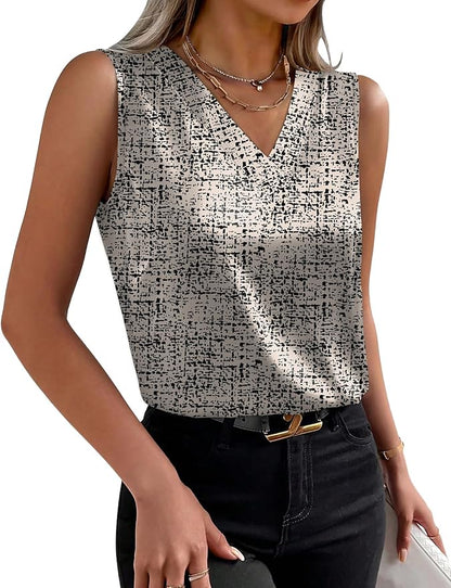Sipaya Silk Satin Tank Tops for Women V Neck Summer Tops Sleeveless Camisole Business Casual Outfits Work Blouses