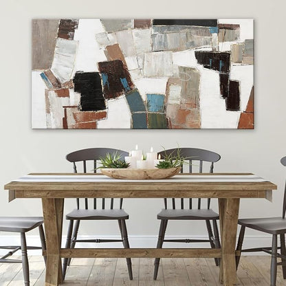 Abstract Wall Art Large Canvas Wall Art Decor Modern Wall Art Decor Minimalist Geometric Line Wall Decor Artwork for Walls Textured Wall Art Prints For Room Living Room Bedroom Office Wall Decor 29"X58"