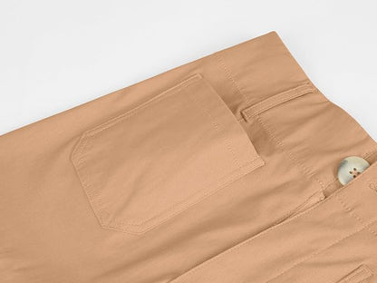 miduo Womens High Waisted Cropped Wide Leg Stretchy Straight Pants Trousers with Pockets