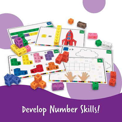 Learning Resources MathLink Cubes Early Math Activity Set - 115 Pieces, Ages 4+, Classroom Must Haves, Preschool Activities, Teacher School Supplies, Toddler Montessori Toys, Math Manipulatives