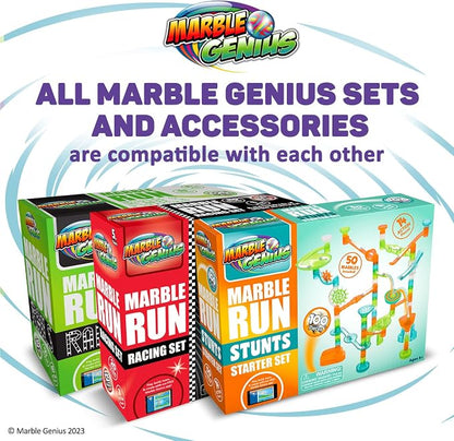 Marble Genius Jumps & Swings, 8pcs Marble Run Accessory Set for Kids Ages 4+, Fun Ultimate Marble Track Race Add-on Kit for Teens STEM