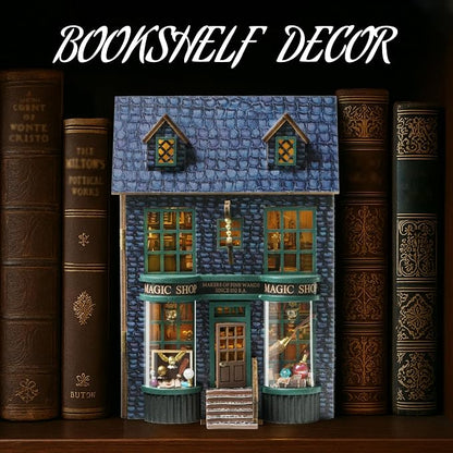 Flever Dollhouse Miniature DIY House Kit Creative Room with Furniture for Romantic Valentine's Gift (Magic Store)