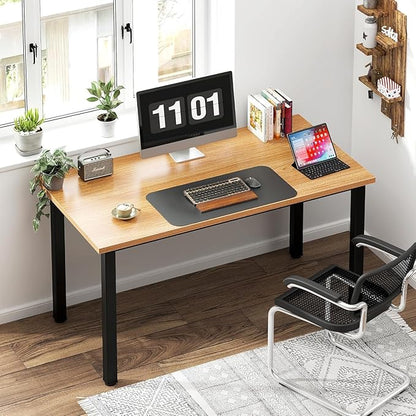 sogesfurniture Modern Simple Style Home Office Gaming Desk, 47.2 inches Office Desk Computer Desk Gaming Desk Computer Table Sturdy Writing Workstation for Home Office, Teak+Black