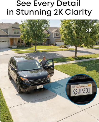 eufy Security eufyCam C37, Security Cameras Wireless Outdoor, 360° Pan & Tilt AI Tracking, 2K Solar Camera, Human/Pet/Vehicle Detection, Flexible Solar Panel, Color Night Vision, No Subscription