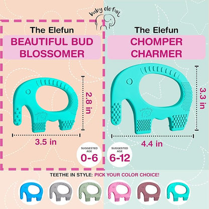 Baby Elefun Baby Teething Rings 5X Pain Relief Zero Delay 0-6 Months Turquoise