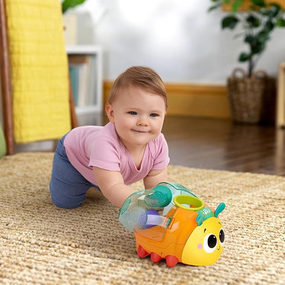 Bright Starts Spin ’n’ Chase Bug Ball Popper Toy with Lights & Music, Crawling Baby Toy Encourages Movement & Motor Skills, Unisex, 6 Months+