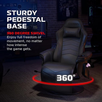 Respawn 900 Gaming Recliner Chair with Footrest, Cup Holder and Swivel | Ergonomic gaming recliner with footrest, cup holder, lumbar support, 135° recline & 360° swivel for console gaming