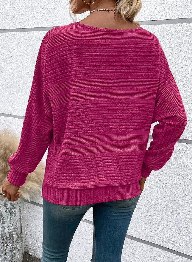 Womens Long Sleeve Shirts Crewneck Tunic Tops Pullover Sweaters Business Casual Blouses Fall Fashion 2026