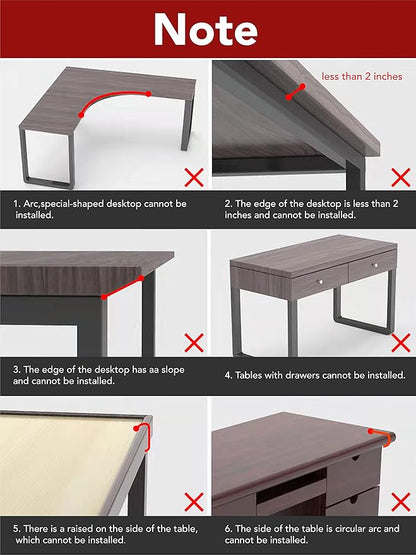 Ergonomics Desk Extender Tray, Suitable for Office. Foldable, Punch-Free Clamp on.Computer Keyborad Tray, Desk Extension Board (25.2"*9.45"(64cm*24cm), White Carbon Fiber)…