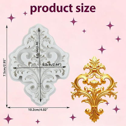 Baroque Silicone Mold Curlicues Scroll Lace Polymer Clay Mold Vintage Relief Flower Lace Filigree Molds for DIY Crafts Epoxy Resin Casting Air Dry Polymer Clay Plaster Jewelry Making