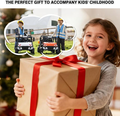 TOBBI 12V Electric Kids Car, Toddlers Ride On Dump Truck Toy with Parent Remote Control, Battery-Powered 4 Wheels Off-Road Vehicle to Drive with Auto Trailer/Horn/LED for Chirdren 3-8 Years-Orange