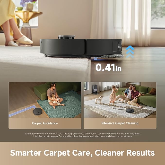 dreame D30 Ultra Robot Vacuum and Mop, All-in-One Base Station | 25,000Pa Powerful Suction, 100-Days Auto-Empty, MopExtend Tech for Edge Cleaning, Smart Obstacle Avoidance, Black