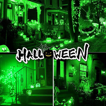 btfarm 2 Pack Solar String Lights Outdoor, 160LED 66FT Halloween Solar Fairy Lights Outside Waterproof, 8 Modes Solar Powered Twinkle Lights for Tree Garden Patio Halloween Decorations, Green