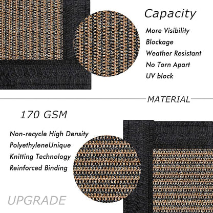 UPGRADE Privacy Fence Screen 6'x9' Brown Outdoor 90% Visibility Blockage 170 GSM Mesh Shade Cover Panels for Backyard,Balcony,Home Decoration with Zip Ties,Customized Avaliable