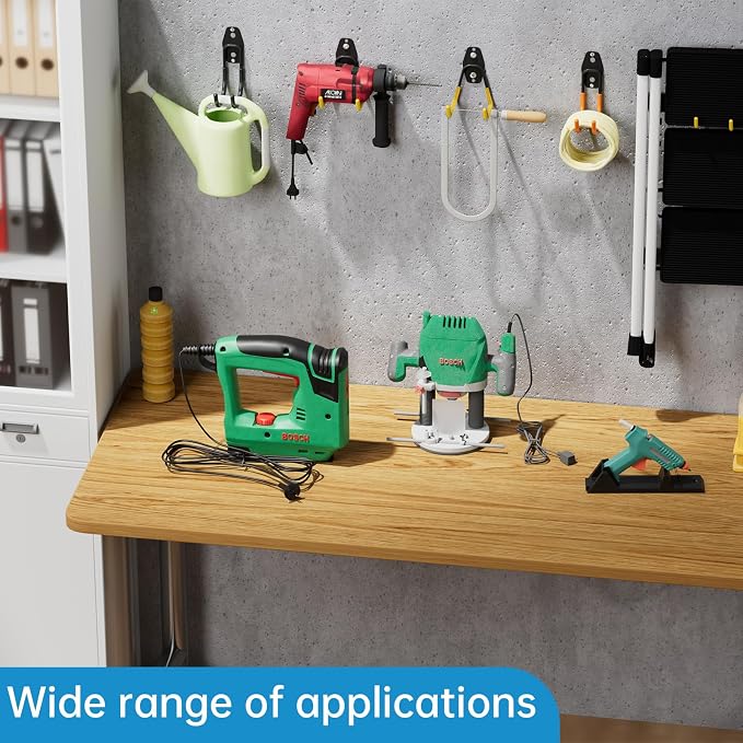 GeeWatom 2 Pack Garage Storage Utility Hooks，Garage Garden Tool Organizer，Steel Wall Mount Hooks, Garden Small U Hooks (Yellow)