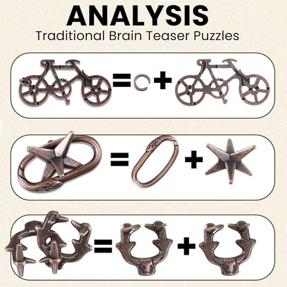 Syhood 14 Pcs Metal Brain Teaser Puzzles Ring Interlock Logic Puzzle Iq Lock Challenging Gift for Christmas Adults Party Table(Classic)