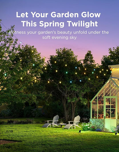 Govee Clear Bulb Outdoor String Lights, 48ft IP67 Patio & Backyard Lights | 15 RGBWIC Dimmable LED Bulbs, 111 Modes, Music Sync, IP67 Waterproof & Shatterproof, Work with Alexa, Google & Matter