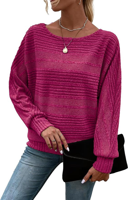 Womens Long Sleeve Shirts Crewneck Tunic Tops Pullover Sweaters Business Casual Blouses Fall Fashion 2026