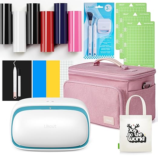 Likcut Vinyl Cutter Machine - Heat Transfer Creator Bundle with Carrying Case & Accessories