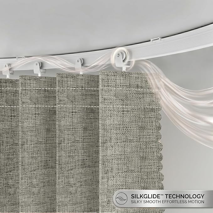 JILRON Folding Accordion Partition Divider with Ceiling Track - Hanging Room Curtain, Quick Setup(Grey 180" W x 96" L-Pack of 1)