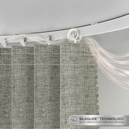 JILRON Folding Accordion Partition Divider with Ceiling Track - Hanging Room Curtain, Quick Setup(Grey 180" W x 96" L-Pack of 1)