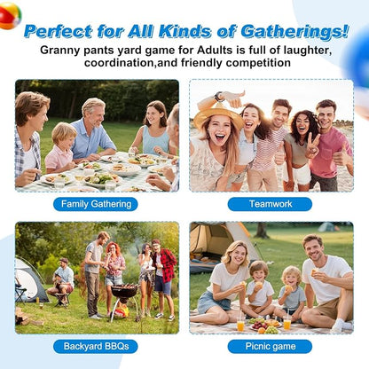 Granny Pants Yard Game Sets,4PCS Granny Pants Family Party Outdoor Games with Bouncy Balls for Adults and Kids,The Family Reunion Ultimate Backyard Party Games