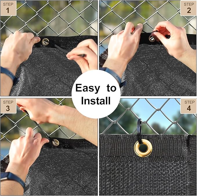 UPGRADE Privacy Fence Screen 5'x40' Dark Grey Outdoor 90% Visibility Blockage 170 GSM Mesh Shade Cover Panels for Backyard,Balcony,Home Decoration with Zip Ties,Customized Avaliable