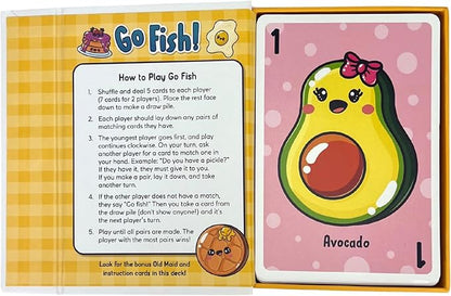 Cottage Door Press Totally Awesome Go Fish Kawaii Card Game for Kids with 48 Adorable Food Character Cards for 2 to 4 Players