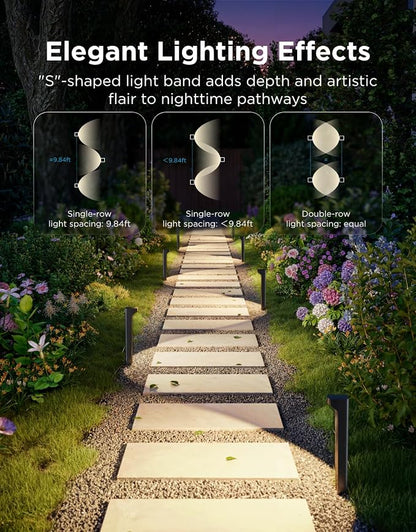 Govee Outdoor Pathway Lights 2 Lite, 4 Pack, 190 lumens, IP67 Waterproof | 16 Million Colors, 60+ Scene Modes, for Path, Landscape Lighting, Outdoor, Compatible with Alexa, Google Assistant, Matter