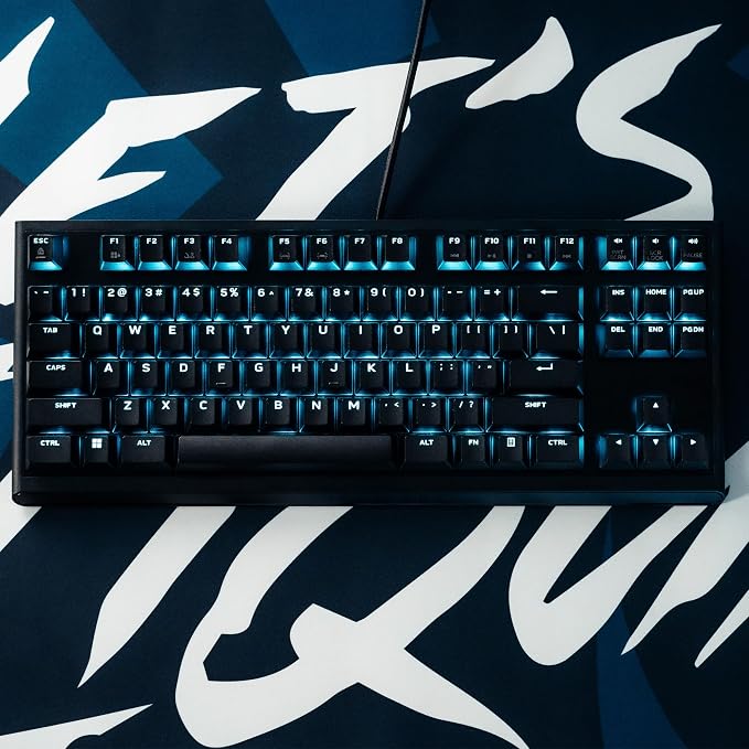 Alienware Wired Gaming Keyboard AW420K, Linear Mechanical, TKL | USB-C, Detachable Cable, Adjustable Height, RGB Per-Key, Dark Side of the Moon, 2-Year Warranty