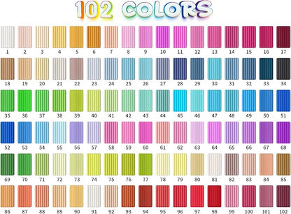 Polymer Clay 102 Colors, Modeling Clay for Kids, Non-Sticky Oven Bake Clay with Sculpting Tools and Accessories, Halloween Christmas Gift for Children and Artists