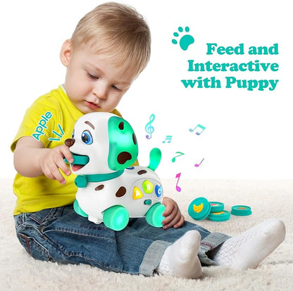 ToddlerCley Musical Puppy Toys for 1 Year Old Boy Gifts, 4-in-1 Bilingual Learning Educational Baby Toy 6-12-18 Months, 1st Birthday Boy Girl Gifts