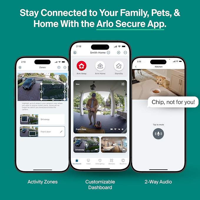 Arlo Essential Security Camera 2K (3rd Gen, 2025 Release) 2 Cam + 2 Solar Panels + 6 Months of Secure Plus Plan - Wireless Outdoor Camera, Battery Power, Person Recognition, Package Detection, White