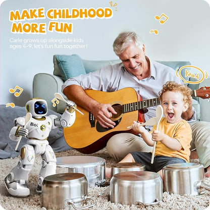 Ruko 1088 Programmable Robot Toy for Kids, Large Interactive RC Robot with App Control, STEM Learning Gift for Boys & Girls Ages 4 5 6 7 8 9, Gold